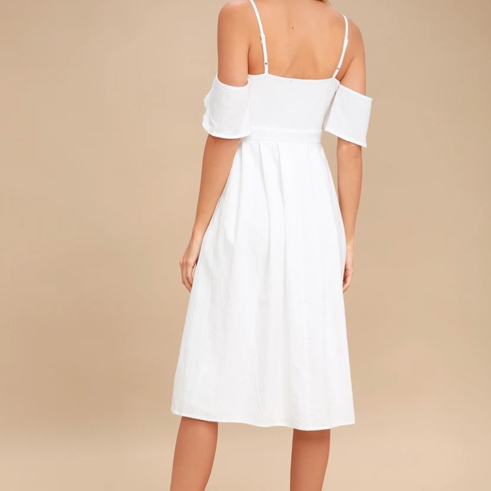 I’ve Got Love white off the shoulder midi dress